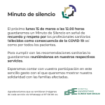 Comunicado: Minuto de silencio. Lunes 15 de marzo