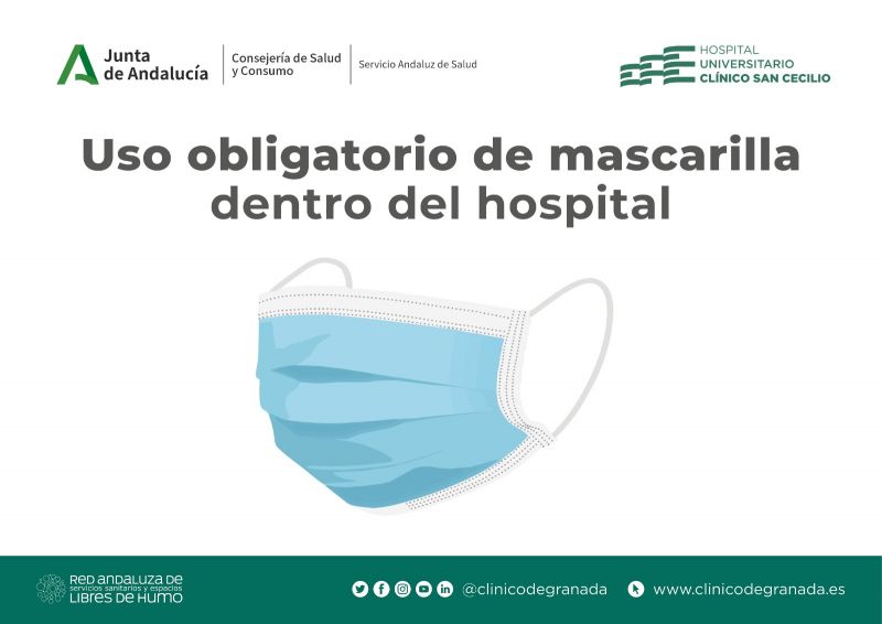 Uso obligatorio de mascarilla en el interior del Hospital